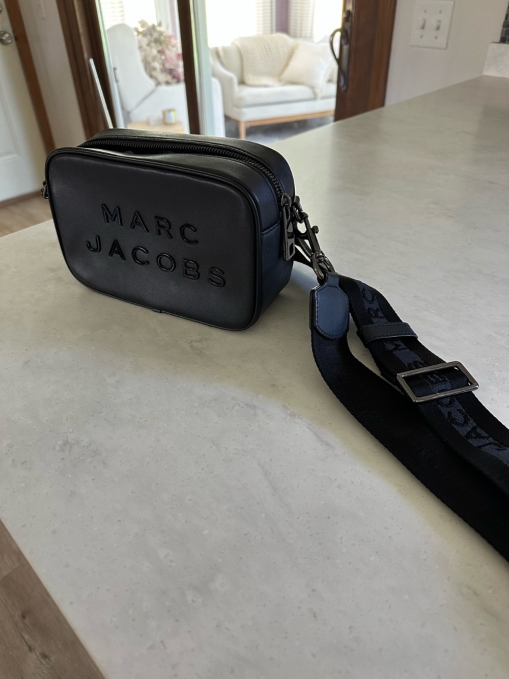 Marc Jacobs Black Embossed Leather Crossbody Belt Bag -NWOT - Picture 2 of 6